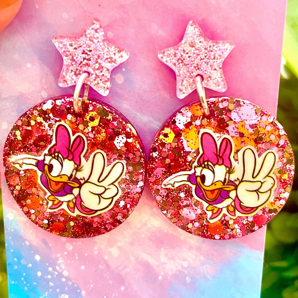 Daisy Acrylic Dangle Earrings